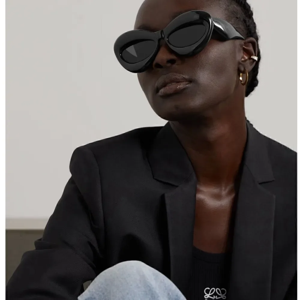 Inflated Cat Eye Black Sunglasses